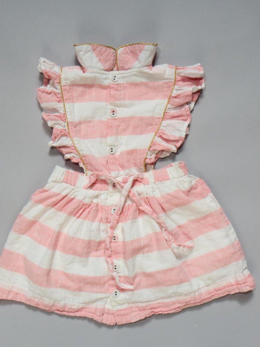 BONJOUR PINK DECKCHAIR STRIPED APRON DRESS - Picture 5 of 8